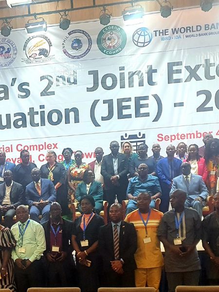 Riders for Health Liberia team led by Country Director Mr. Joseph G. Mehdeh explaining Specimen transport to Ambassador Michael MacCarthy in Bomi.